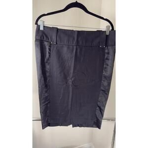 Arden B. Black Pencil Skirt with Satin Side Panels